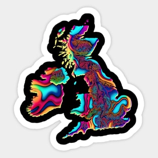 Psychedelic United Kingdom (no text) Sticker